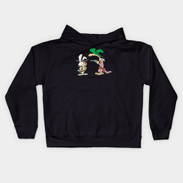 Distressed Ricochet Rabbit and Droop-a-Long Kids Hoodie by offsetvinylfilm